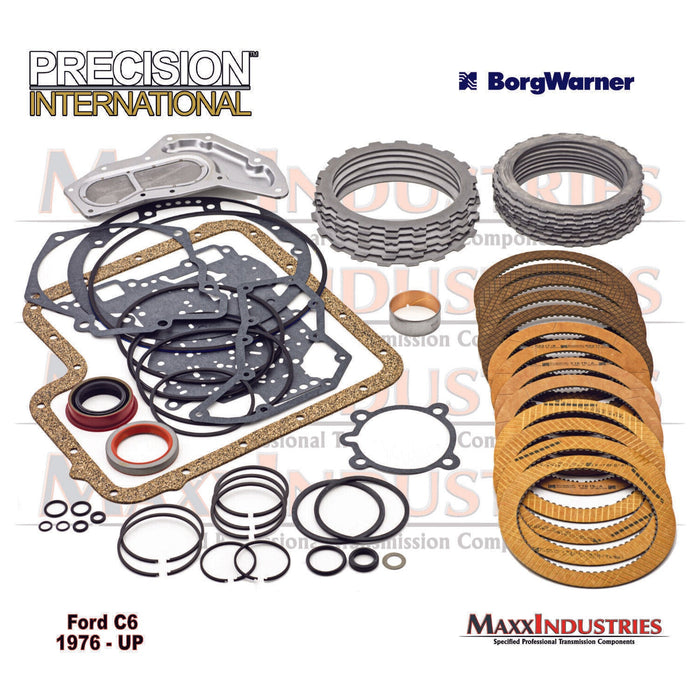 1976-up C6 Transmission Deluxe Master Rebuild Kit with Steels BorgWarner Clutch