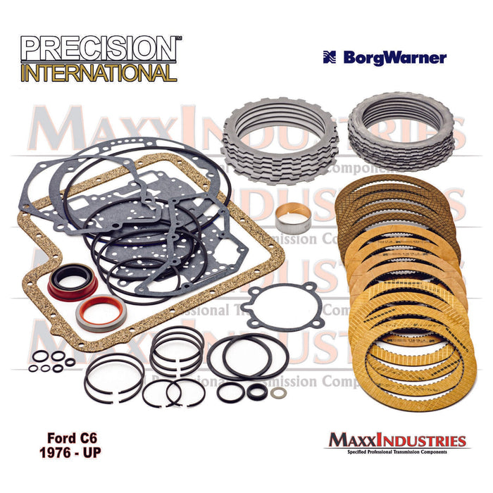 1976-up C6 Transmission Deluxe Master Rebuild Kit w/Steels BorgWarner Clutch