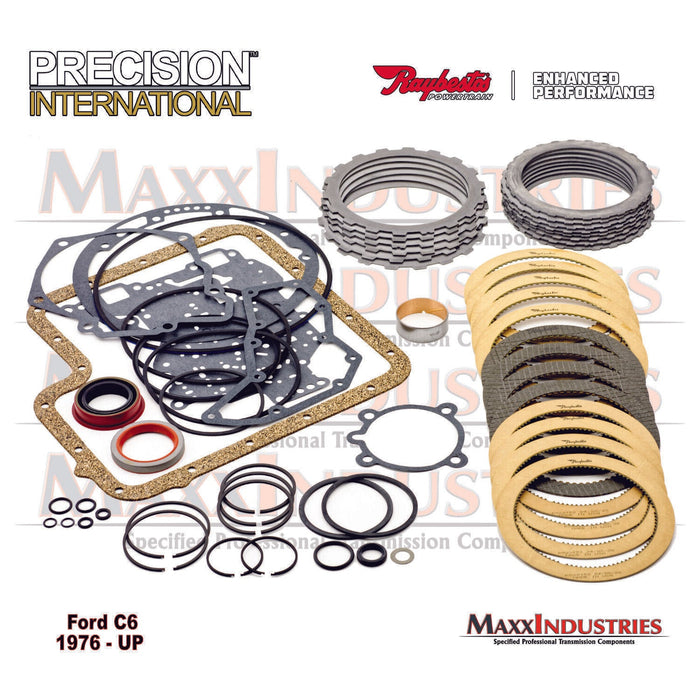 1976-up C6 Transmission Deluxe Master Rebuild Kit with Steels Raybestos Clutches