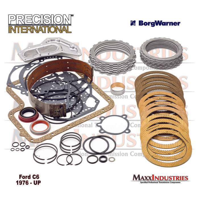 1976-up C6 Transmission Deluxe Master Rebuild Kit with Steels BorgWarner Clutch